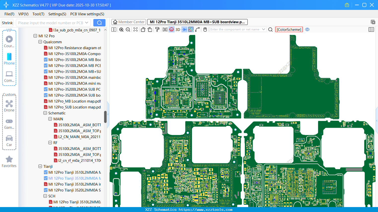 Xiaomi MI 12Pro Tianji 3510L2MM0A MB+SUB Boardview